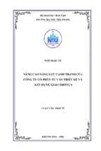Nâng cao năng lực cạnh tranh của công ty cổ phần tư vấn thiết kế và xây dựng giao thông 4