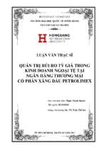 Quản trị rủi ro tỷ giá trong kinh doanh ngoại tệ tại ngân hàng thƣơng mại cổ phần