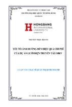 Yếu tố ảnh hưởng đến hiệu quả chi phí của dự án lưới điện truyền tải 110kv