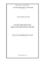 ứng dụng khai phá dữ liệu chọn ngành nghề cho học sinh thpt