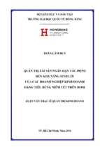 Quản trị tài sản ngắn hạn tác động đến khả năng sinh lời của các doanh nghiệp kinh