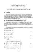 THÍ NGHIỆM MÁY ĐIỆN