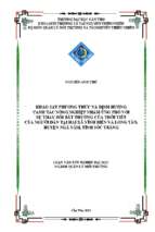 Khảo sát phương thức và định hướng canh tác nông nghiệp nhằm ứng phó với sự thay đổi bất thƣờng của thời tiết của người dân tại hai xã vĩnh biên và long tân, huyện ngã năm, tỉnh sóc trăng