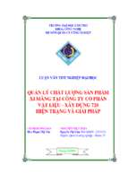 Quản lý chất lượng sản phẩm xi măng tại công ty cổ phần vật liệu   xây dựng 720 hiện trạng và giải pháp