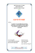 Nghiên cứu qui trình bảo dưỡng kiểm tra chuẩn đoán và sữa chữa các dạng hư hỏng trên dòng xe tải isuzu