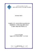 Nghiên cứu ảnh hưởng đa hình gen troponin i (tnni1xbai) đến chất lượng thịt heo móng cái