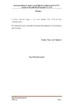 Recommendations to improve the freight forwarding services for flc cargoes duyen hai road transport co.,ltd