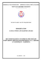 Recommendations to improve the freight forwarding services for importing fcl cargoes at goodtrans – haiphong