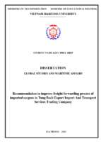 Recommendation to improve freight forwarding process of imported cargoes in tung bach export import and transport services trading company