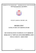 Recommendations to improve cfs warehouse operation at viet nam container shipping joint stock company   green port