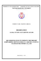 Recommendations to improve the freight forwarding services for lcl cargoes at duyen hai road transport co.,ltd