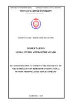 Recommendations to improve the efficiency of fleet operation in binh minh international sunrise shipping joint stock company