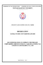 Recommendations to improve the freight forwarding services for lcl cargoes at dong tai global logistics and trading co.,ltd