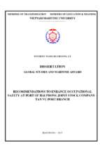Recommendations to enhance occupational safety at port of hai phong joint stock company – tan
