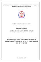 Recommendations for improving human resources management at tan cang 128 joint stock company