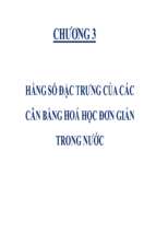 Bài tập hằng số đặc trưng của các cân bằng hoá học đơn giản trong nước