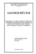 SKKN: Tích hợp các câu hỏi có liên quan đến thực tiễn đời sống nhằm tăng hứng thú học tập cho học sinh trong dạy học sinh học phần “Sinh học vi sinh vật” Sinh học 10