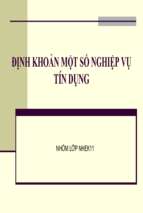 định khoản một số nghiệp vụ tín dụng