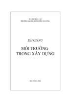 BÀI GIẢNG MÔI TRƯỜNG TRONG XÂY DỰNG