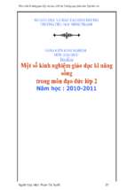 Skkn một số kinh nghiêm giáo dục kỹ năng sống trong môn đạo dức lớp 2