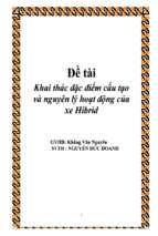 đề tài khai thác đặc điểm cấu tạo và nguyên lý hoạt động của xe hibrid 