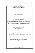 Quản lý hoạt động ngoại khóa bộ môn trong các trường thcs huyện tiên yên   tỉnh quảng ninh