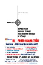 Module th 12 lập kế hoạch dạy học tích hợp các nội dung giáo dục ở tiểu học