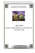 đề cương ôn thi tốt nghiệp thpt quốc gia môn tiếng anh năm học 2017   2018