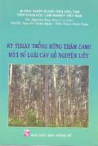 Kỹ thuật trổng rừng thâm canh một số loài cây gỗ nguyên liệu