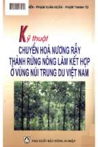 Kỹ thuật chuyển hoá nương rẫy thành rừng nông lâm kết hợp ở vùng trung du việt nam