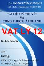 Tài liệu lý thuyết và công thức giải nhanh vật lý 12   nguyễn vũ minh