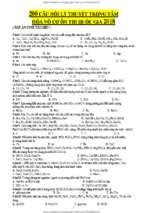 200 câu hỏi lý thuyết hoá vô cơ trọng tâm ôn thi 2018