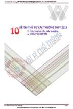 10 đề thi thử từ các trường thpt 2018, đáp án chi tiết