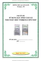 Sử dụng máy tính cầm tay giải nhanh trắc nghiệm lượng giác – trần anh khoa