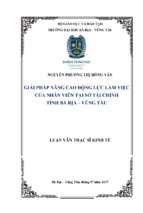 Giải pháp nâng cao động lực làm việc của nhân viên tại sở tài chính tỉnh Bà Rịa - Vũng Tàu