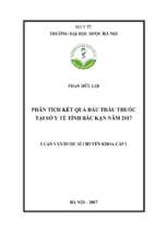 Phân tích kết quả đấu thầu thuốc tại sở y tế tỉnh bắc kạn năm 2017
