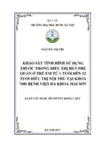 Khảo sát tình hình sử dụng thuốc trong điều trị hen phế quản ở trẻ em từ 1 tuổi đến 12 tuổi điều trị nội trú tại khoa nhi bệnh viện đa khoa mai sơn