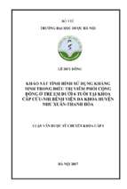 Khảo sát tình hình sử dụng kháng sinh trong điều trị viêm phổi cộng đồng ở trẻ em dưới 6 tuổi tại khoa cấp cứu   nhi bệnh viện đa khoa huyện như xuân   thanh hóa