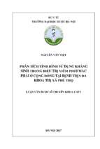 Phân tích tình hình sử dụng kháng sinh trong điều trị viêm phổi mắc phải ở cộng đồng tại bệnh viện đa khoa thị xã phú thọ