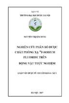 Nghiên cứu phân bố dược chất phóng xạ 18f sodium fluoride trên động vật thực nghiệm