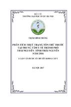 Phân tích thực trạng tồn trữ thuốc tại trung tâm y tế thành phố thái nguyên tỉnh thái nguyên năm 2016