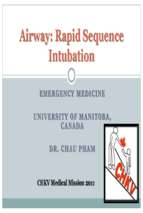 Airway rapid sequence intubation