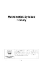 2007 mathematics (primary) syllabus