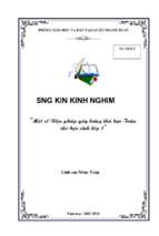 Skkn một số biện pháp gây hứng thú học toán cho học sinh lớp 1