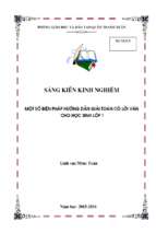 Skkn một số biện pháp hướng dẫn giải toán có lời văn cho học sinh lớp 1