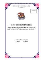 Skkn một số biện pháp rèn chữ để nâng cao chất lượng chữ viết cho học sinh lớp 1.(1)