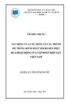 Tác động của các nhân tố cấu thành hệ thống kiểm soát nội bộ đến hiệu quả hoạt động của tập đoàn điện lực việt nam