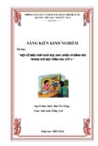 Skkn một số biện pháp giúp học sinh luyện kĩ năng nói trong giờ học tiếng anh lớp 4