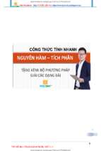 Công thức giải nhanh nguyên hàm tích phân, thầy nguyễn tiến đạt