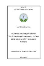 đánh giá thực trạng kê đơn thuốc trong điều trị ngoại trú tại bệnh xá quân dân y sư đoàn 9 năm 2016